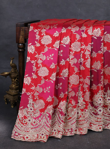 Red Banarasi Silk Embroidery Saree