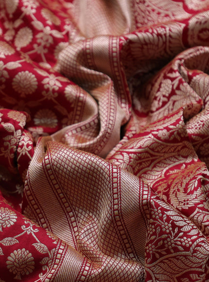 Maroon Banarasi Silk Embroidery Saree