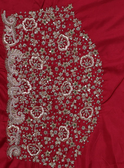 Maroon Banarasi Silk Embroidery Saree