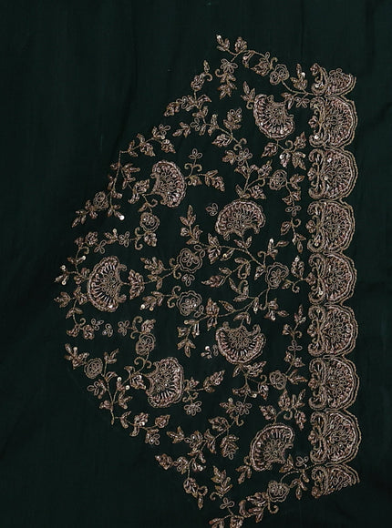 Bottle Green Banarasi Silk Embroidery Saree