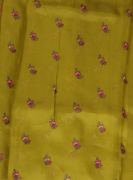 Mehendi Green Organza Embroidery Silk Saree