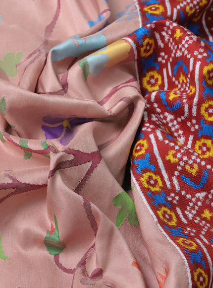 Onion Pink - Red Pure Paithani Silk Embroidery Saree