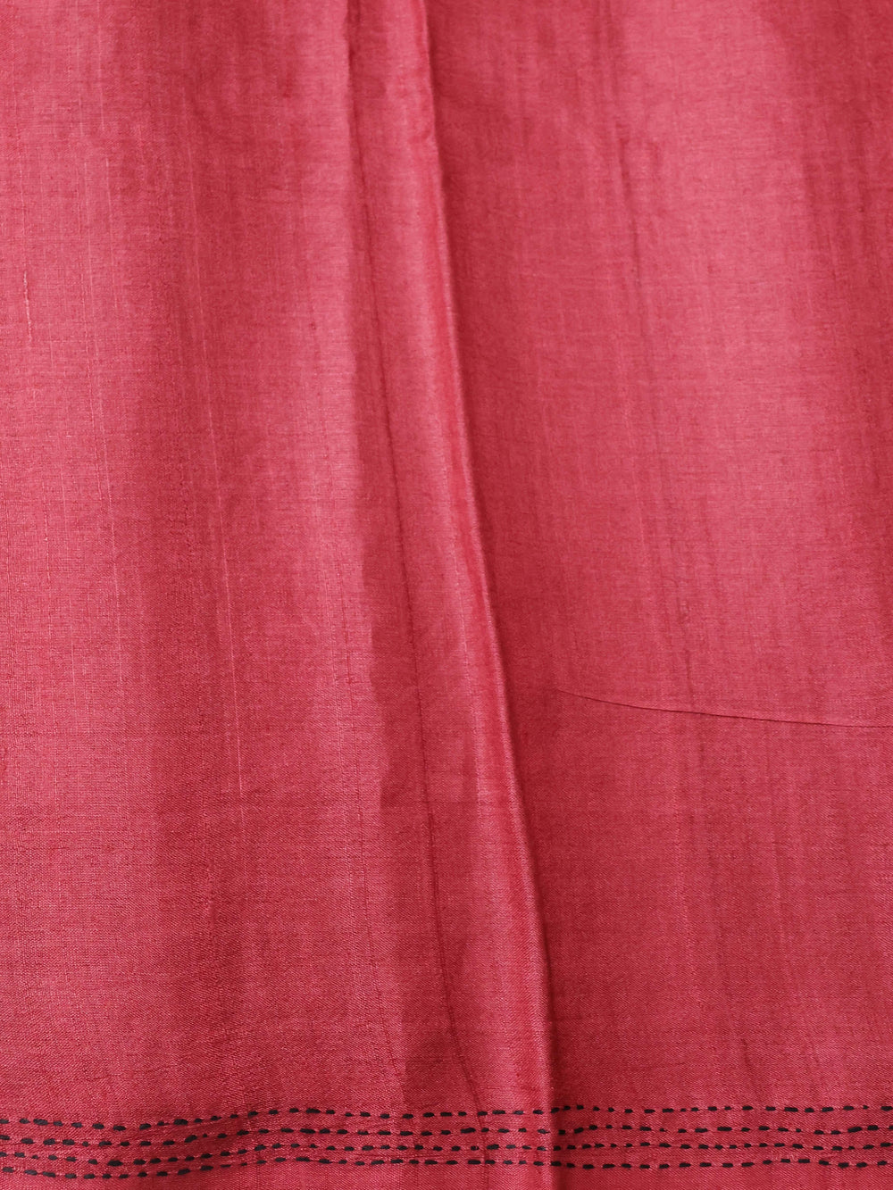 Beige Pure Tussar Silk Kantha Embroidery Saree
