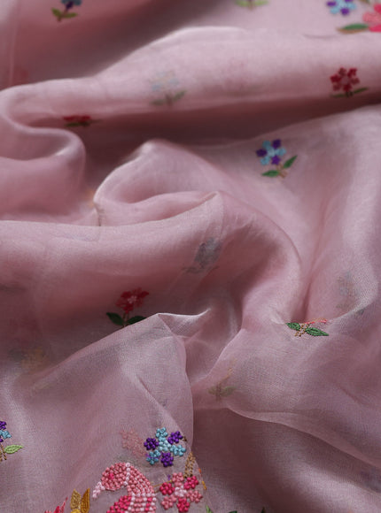Organza Tissue Silk Cross Stitched Embroidery