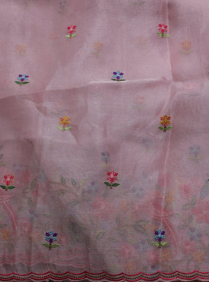 Organza Tissue Silk Cross Stitched Embroidery