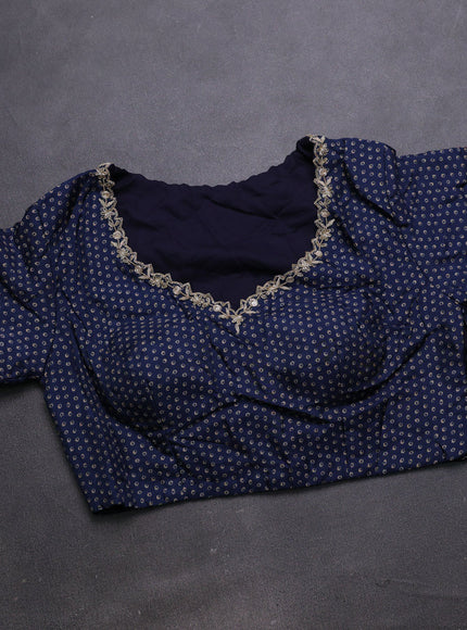 Red - Blue Organza Embroidery Silk With Readymade Blouse