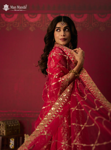 Rani Pink Silk Embroidery Readymade Lehenga Set With Dupatta