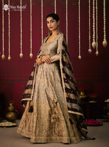 Gold Silk Embroidery Readymade Lehenga Set With Dupatta