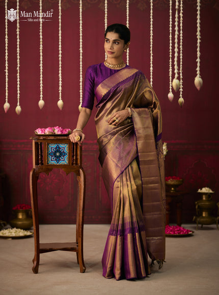Purple Pure Kanchipuram Silk Saree