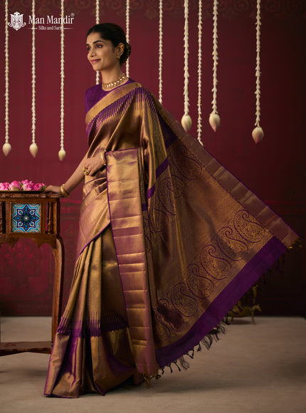 Purple Pure Kanchipuram Silk Saree