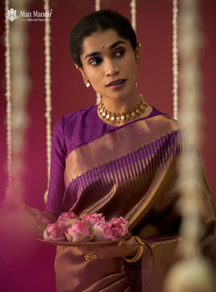 Purple Pure Kanchipuram Silk Saree