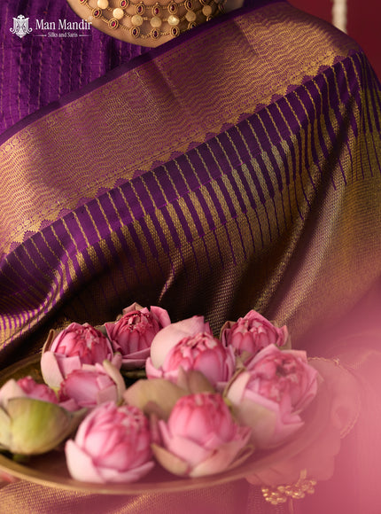 Purple Pure Kanchipuram Silk Saree