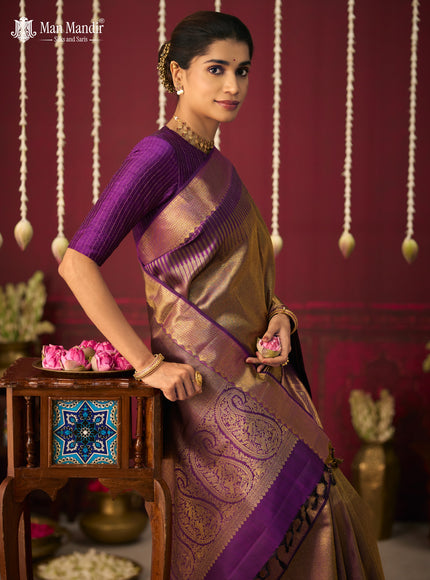 Purple Pure Kanchipuram Silk Saree