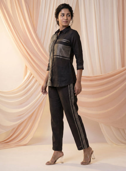 Dark Grey Linen Cotton Co-Ord Set