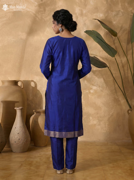 Royal Blue Silk Salwar Suits
