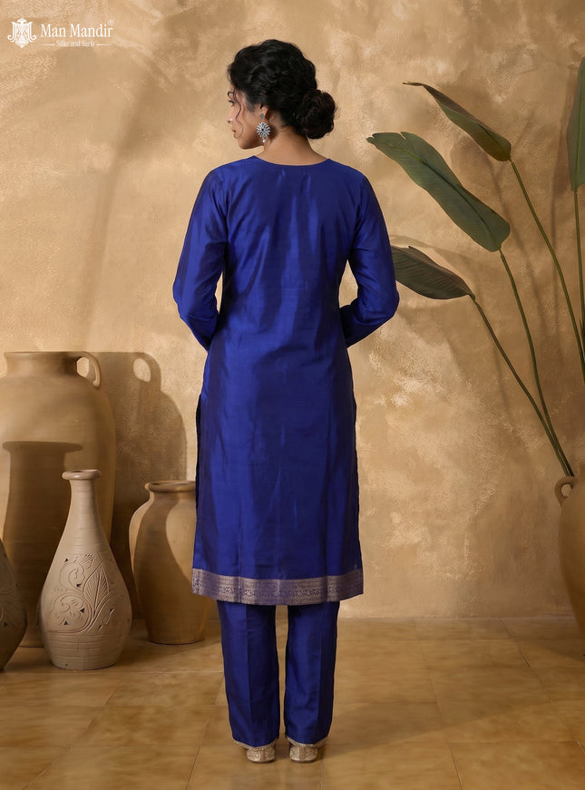 Royal Blue Silk Salwar Suits
