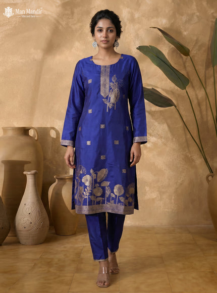 Royal Blue Silk Salwar Suits
