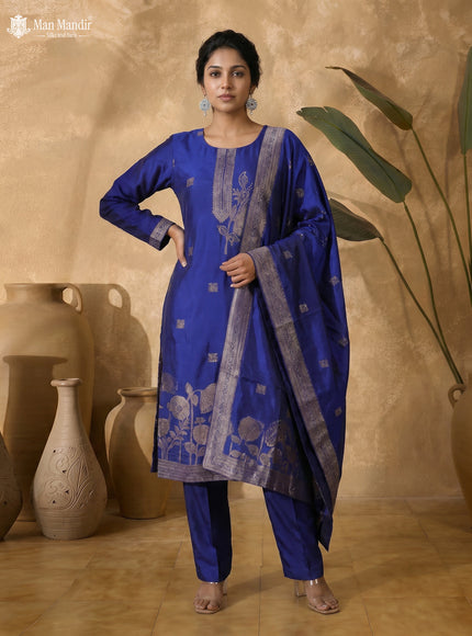 Royal Blue Silk Salwar Suits