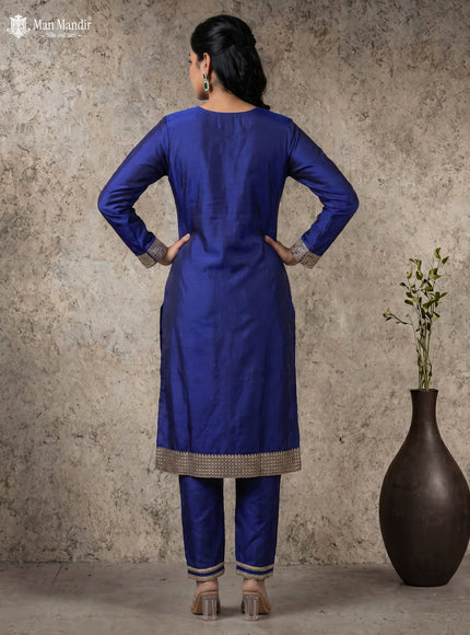 Royal Blue Silk Salwar Suits
