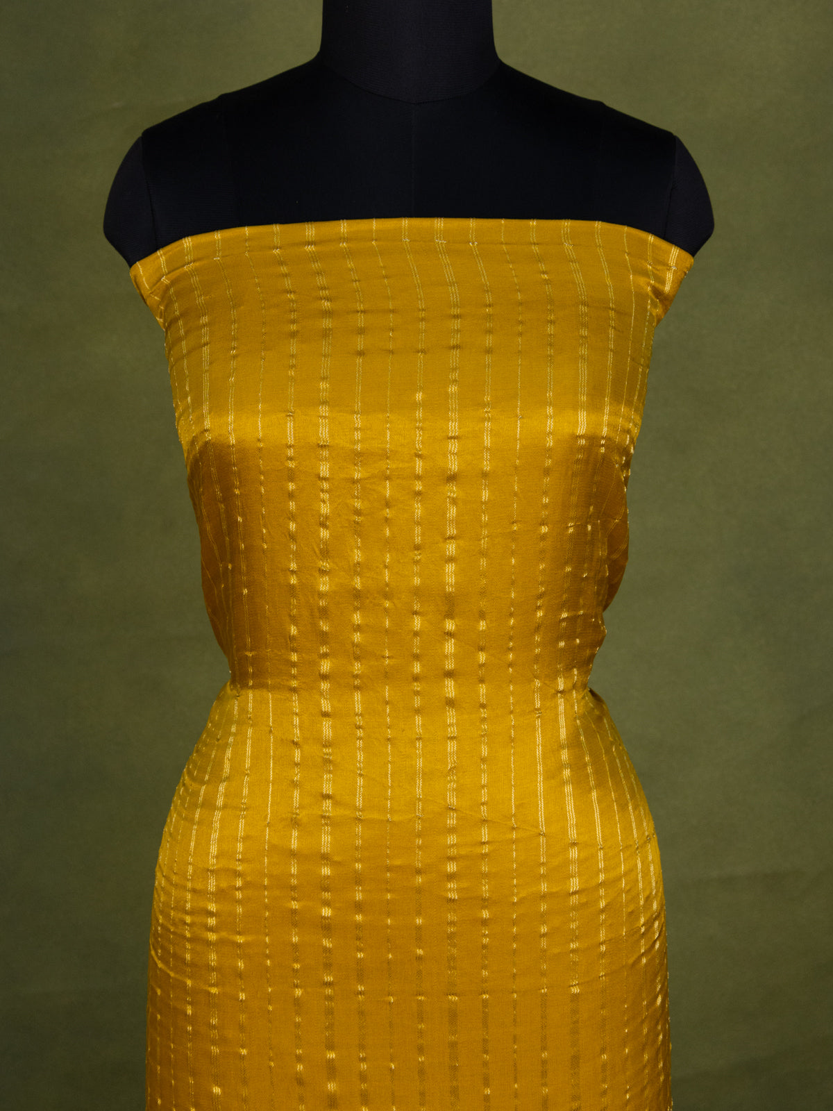 Elegant Yellow & Wine Gajji Unstitched Suit