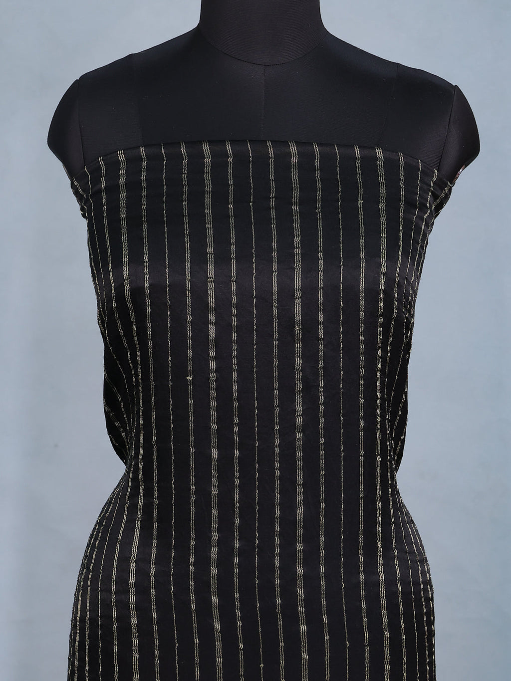 Black & Blue Gajji Unstitched Suit
