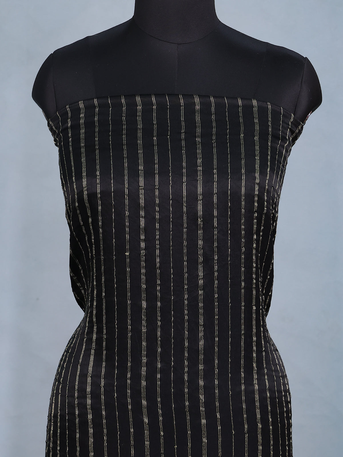 Black & Blue Gajji Unstitched Suit