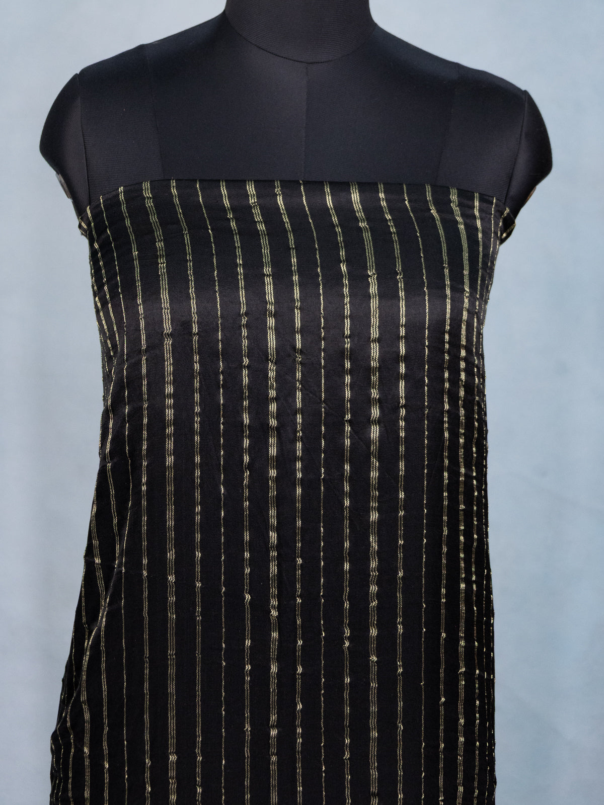 Black & Red Gajji Unstitched Suit