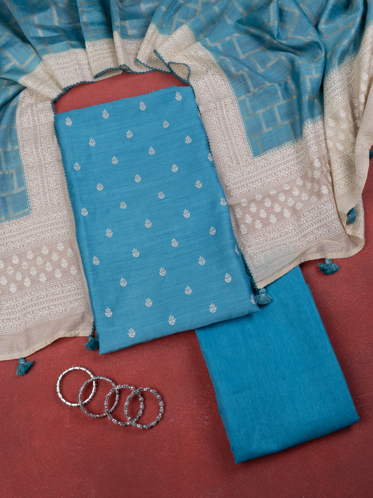 BlueTussar Unstitched Suit
