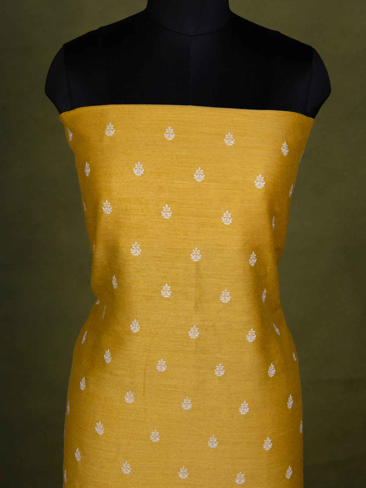 Yellow Tussar Unstitched Suit