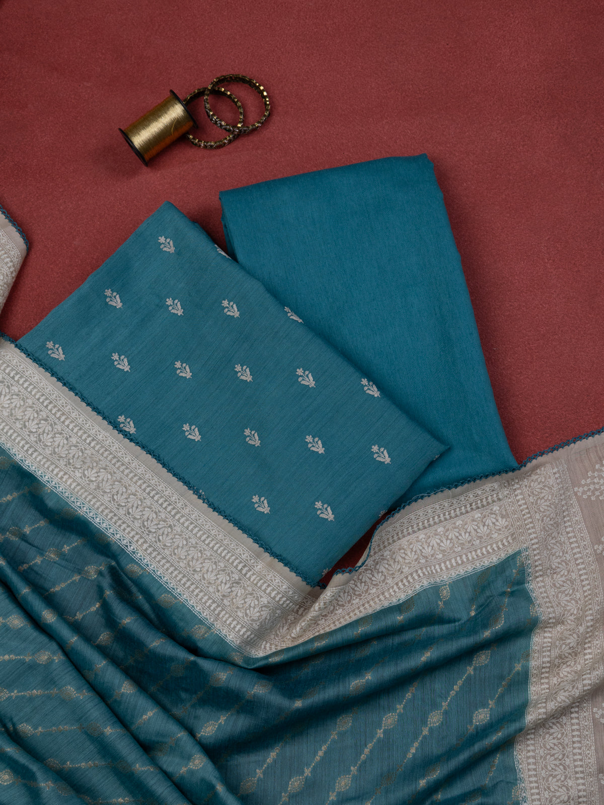 BlueTussar Unstitched Suit