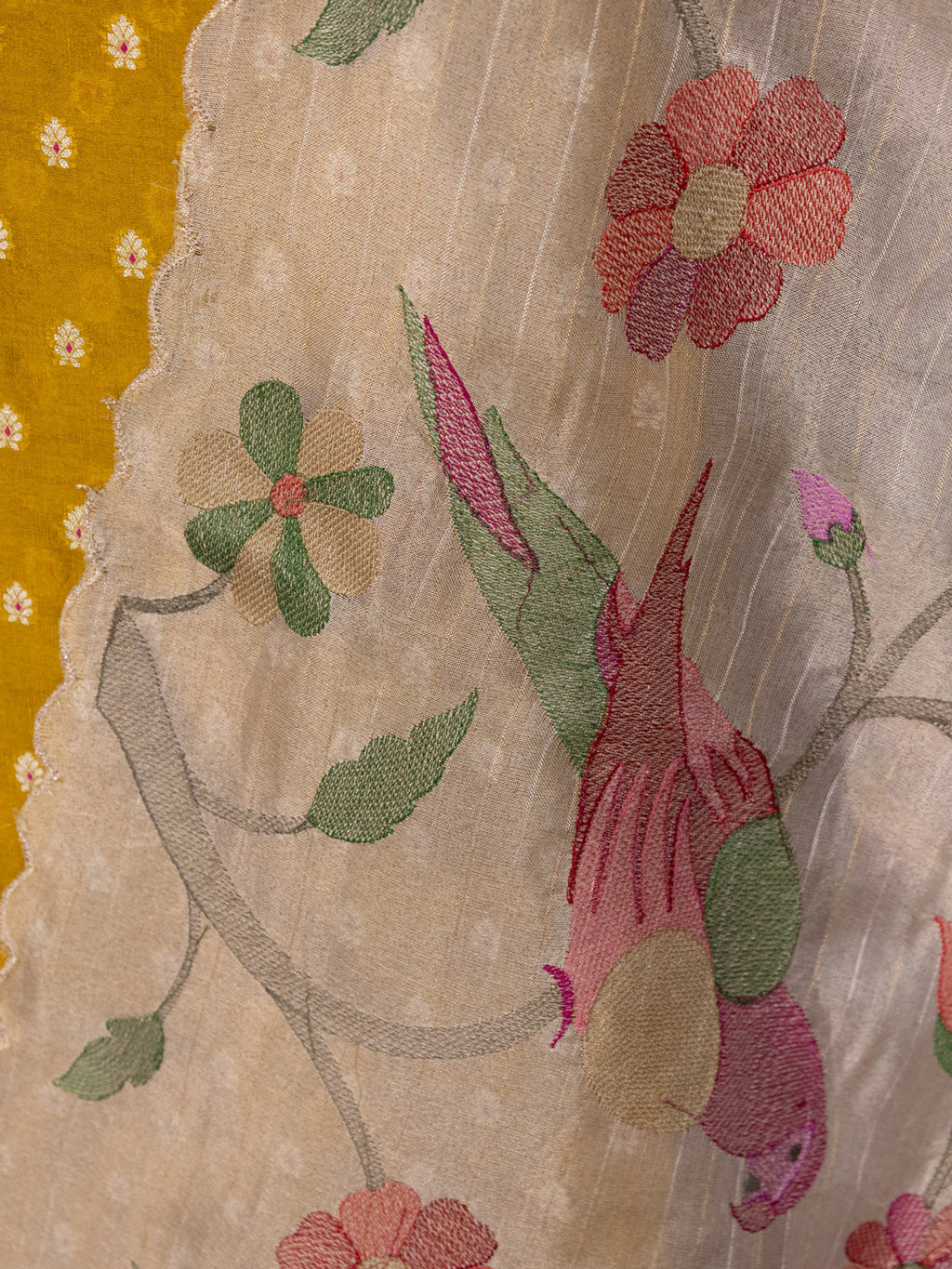 Golden Mustard Raw Silk Unstitched Suit