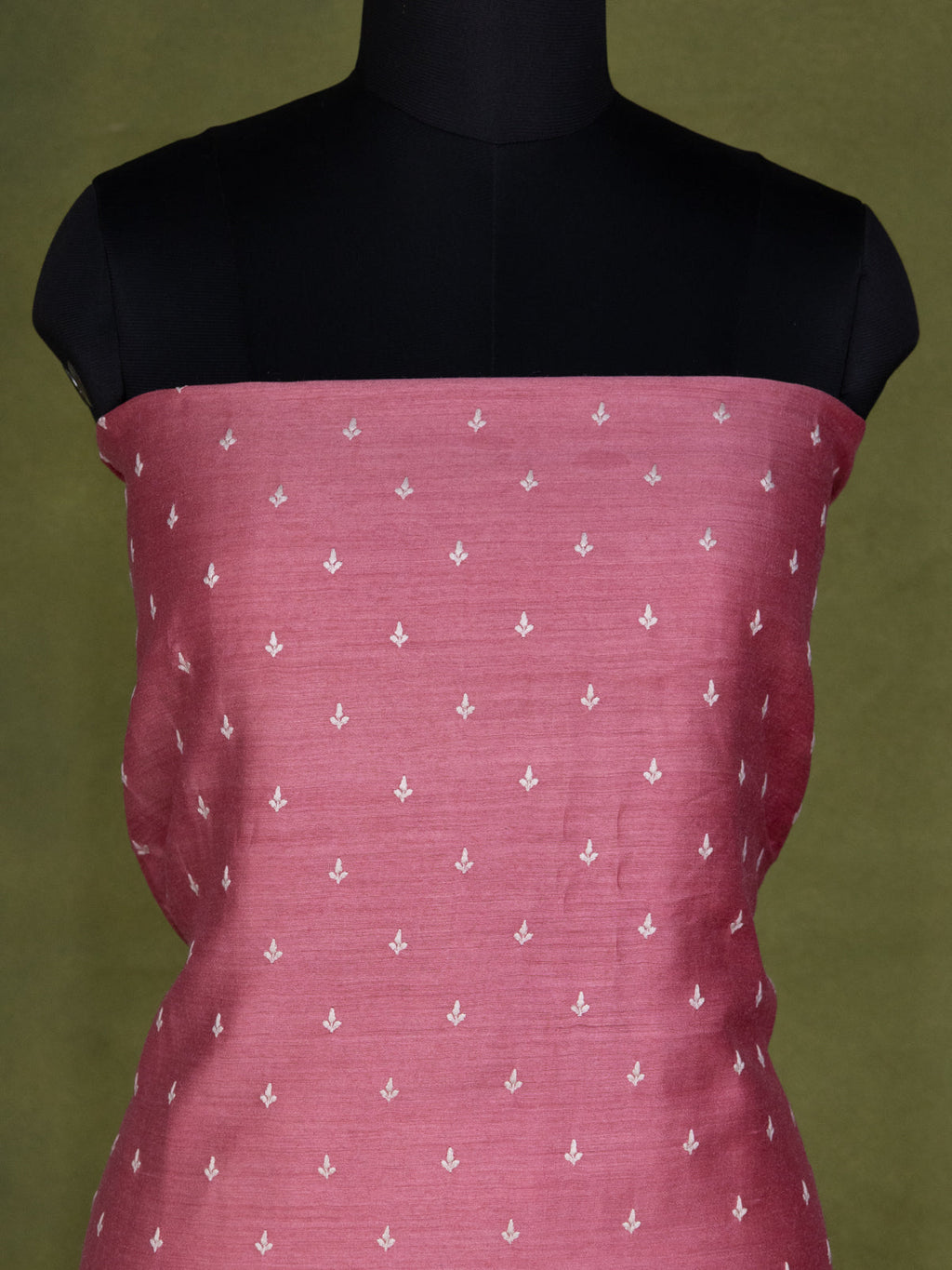 Peach Pink Tussar Unstitched Suit
