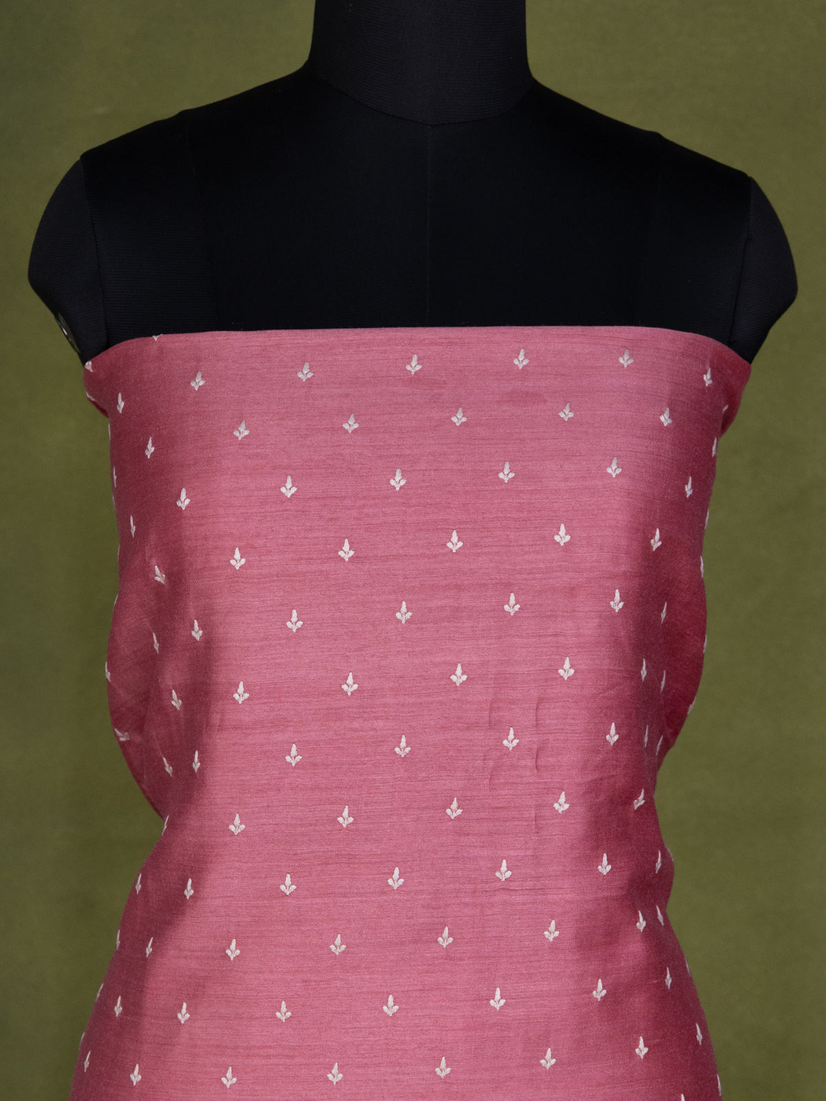 Peach Pink Tussar Unstitched Suit