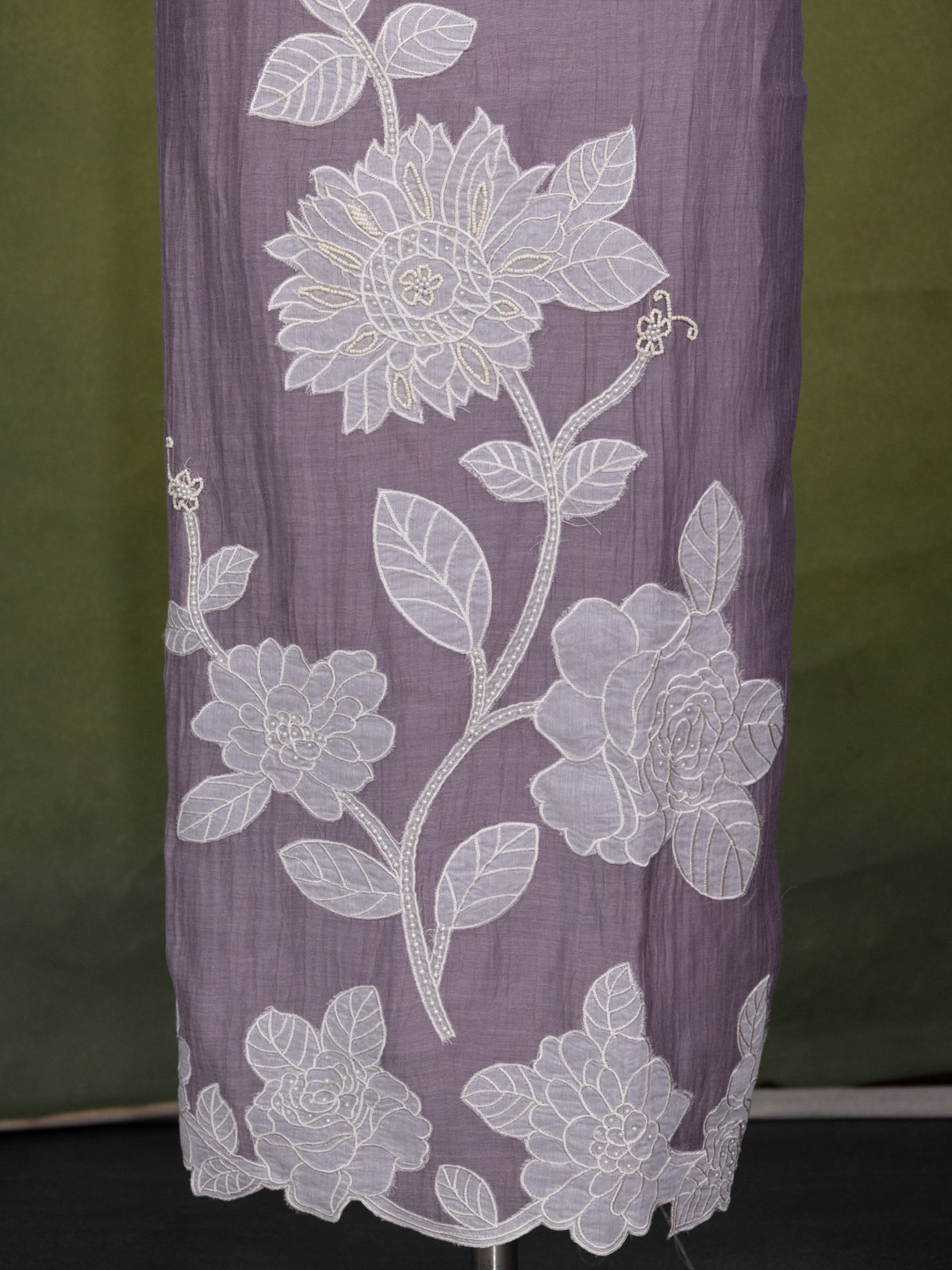 Pastel purple Chanderi Unstitched Suit