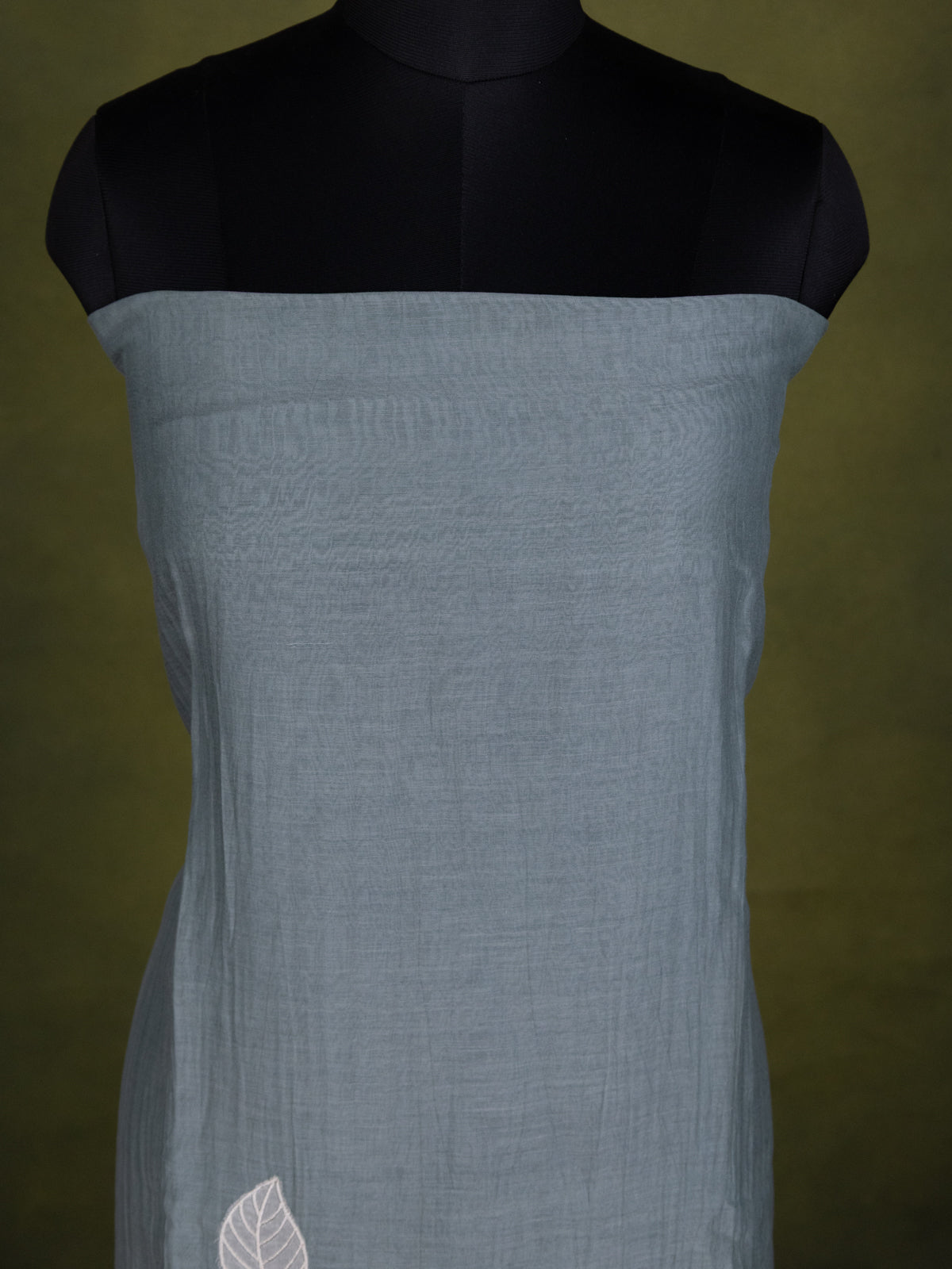 Pastel Grey Chanderi Unstitched Suit