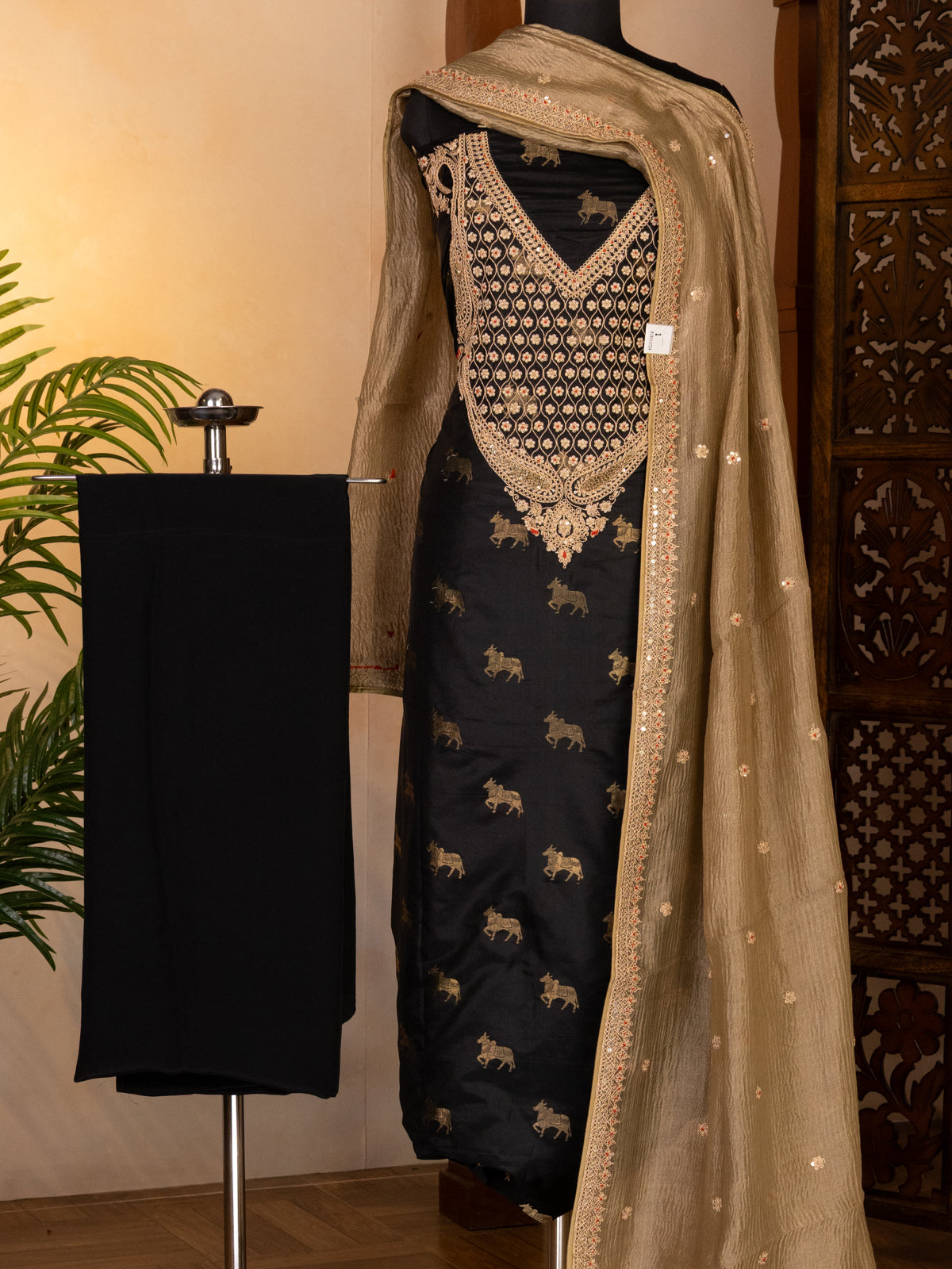 Black Silk Unstitched Suit