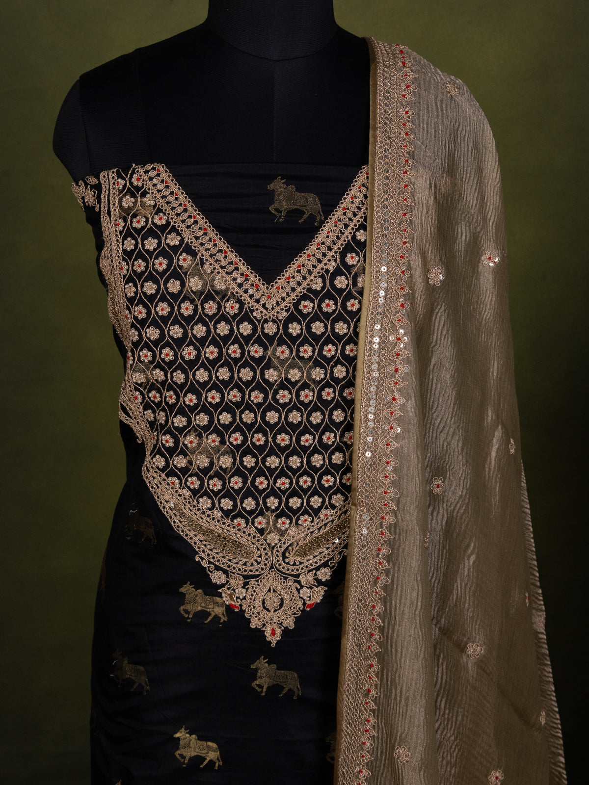 Black Silk Unstitched Suit