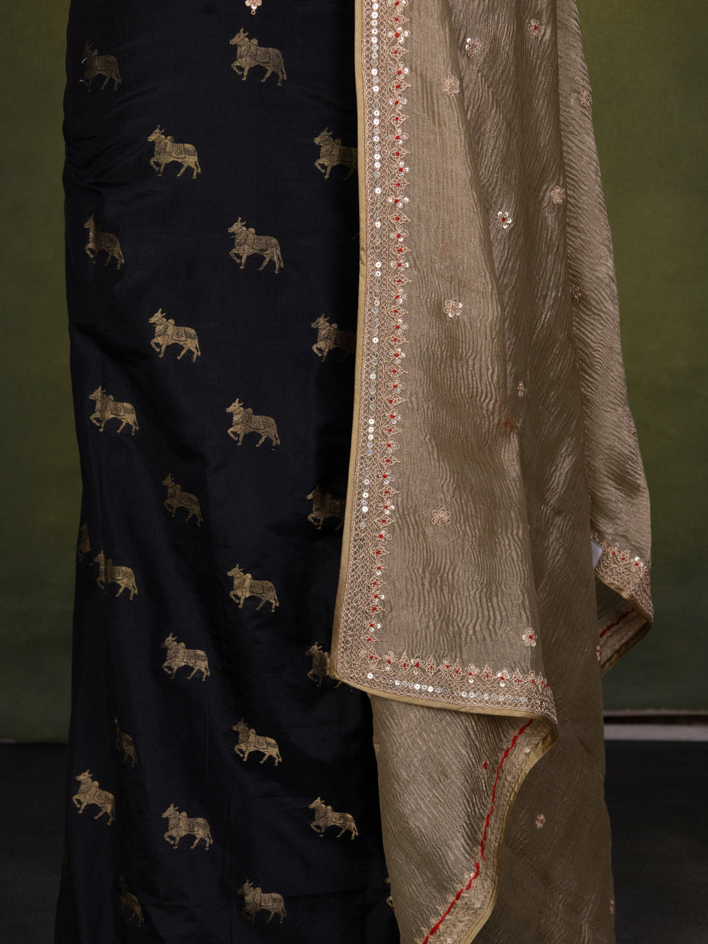Black Silk Unstitched Suit