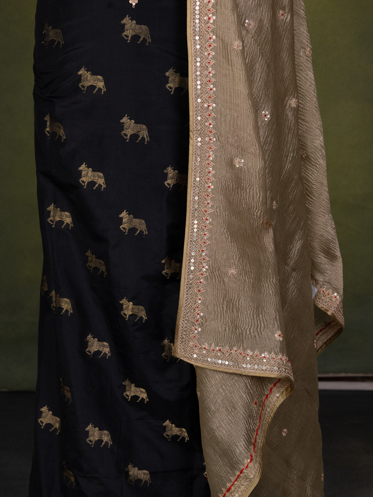 Black Silk Unstitched Suit