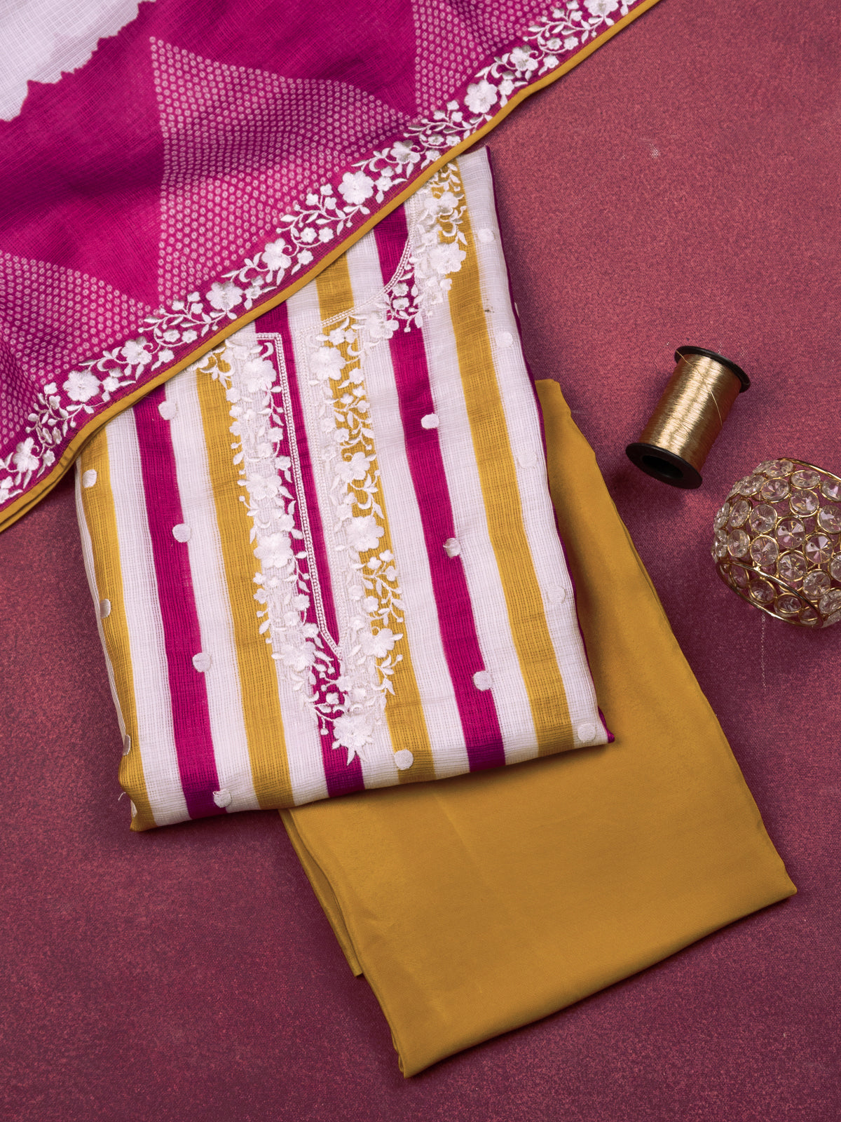 Multicolour Kota Unstitched Suit