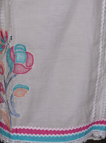Off-White Chanderi Unstitched Suit