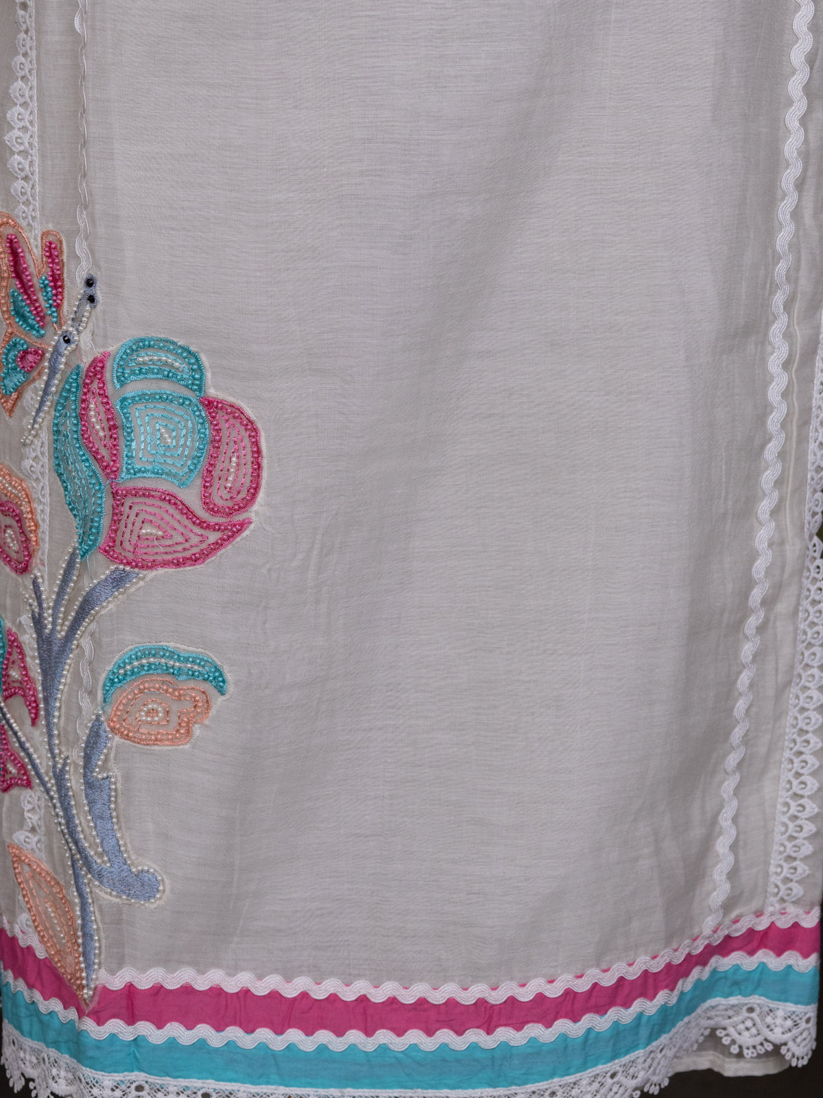 Off-White Chanderi Unstitched Suit