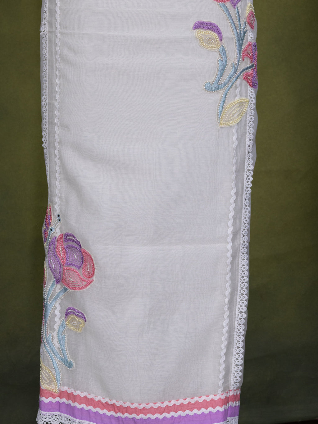 Off-White Chanderi Unstitched Suit