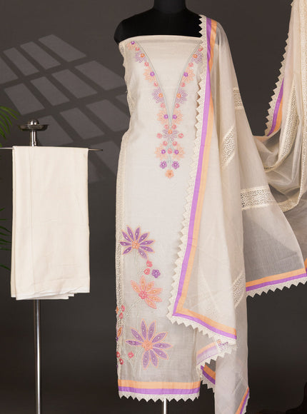 Off-White Chanderi Unstitched Suit