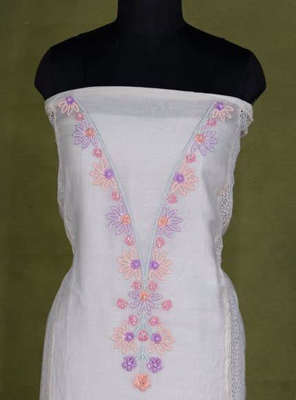 Off-White Chanderi Unstitched Suit