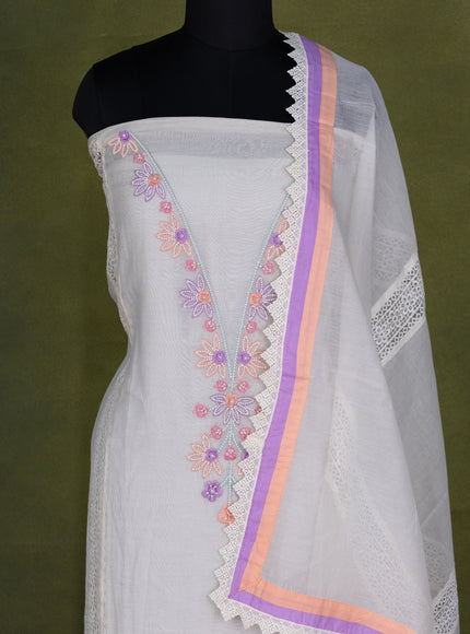 Off-White Chanderi Unstitched Suit