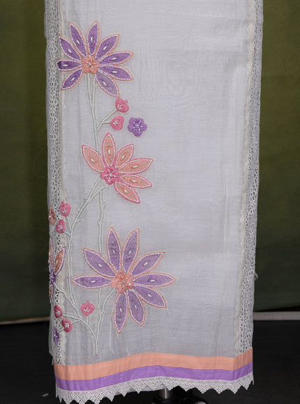 Off-White Chanderi Unstitched Suit