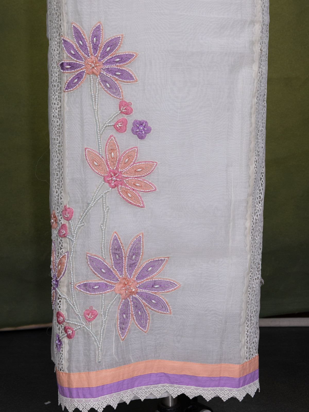 Off-White Chanderi Unstitched Suit