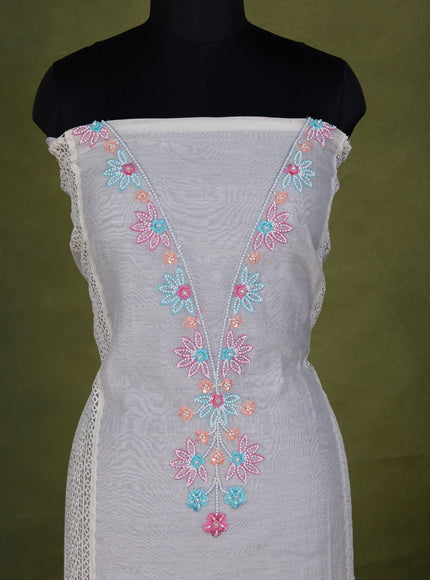 Off-White Chanderi Unstitched Suit