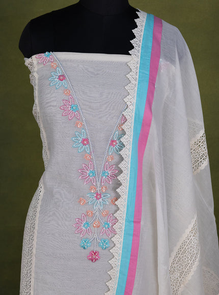 Off-White Chanderi Unstitched Suit